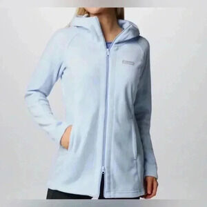 Columbia Women's Light Blue Fleece Full Zip Hooded Jacket Size Medium